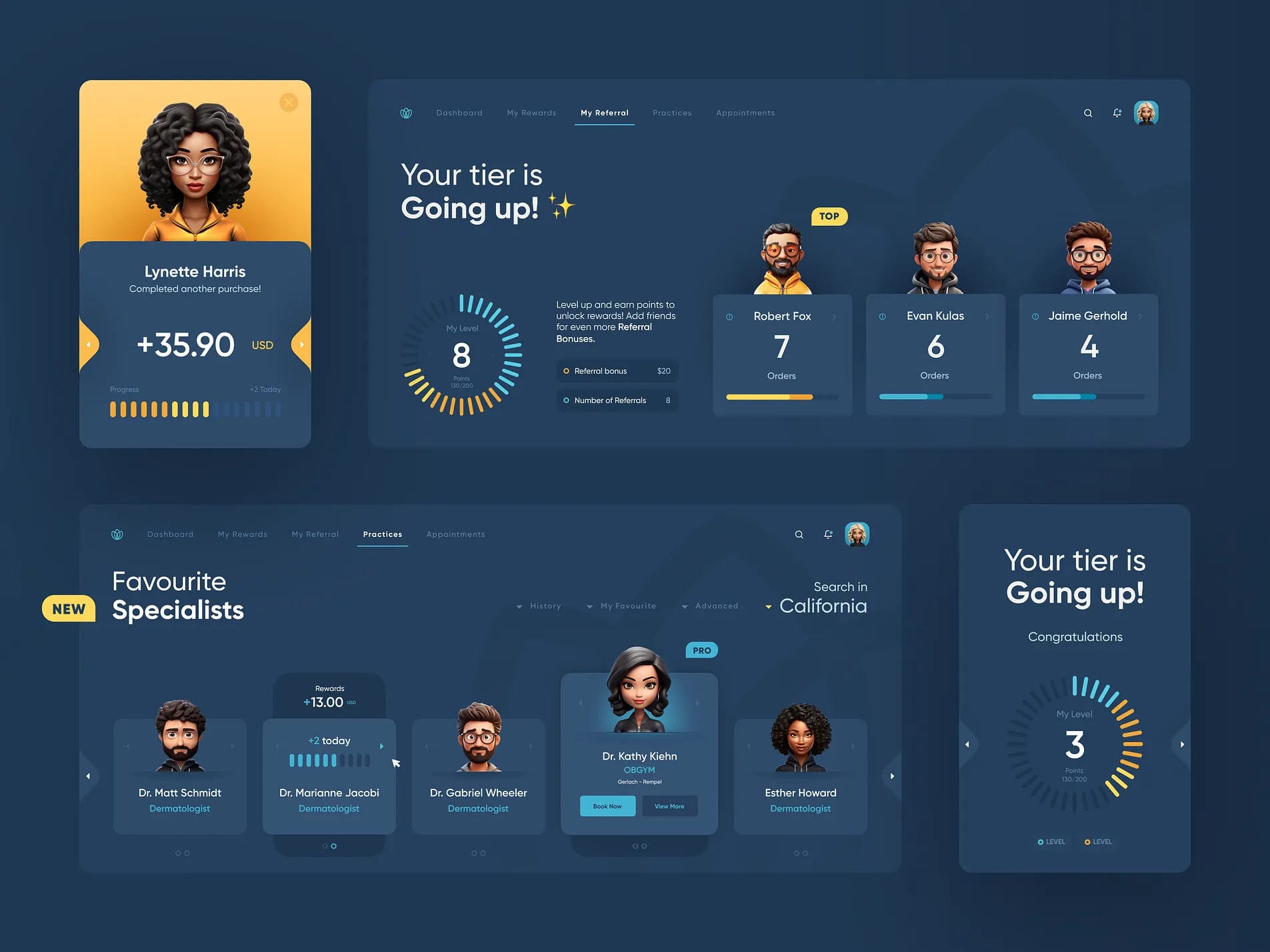 Reward and referral dashboard design kit