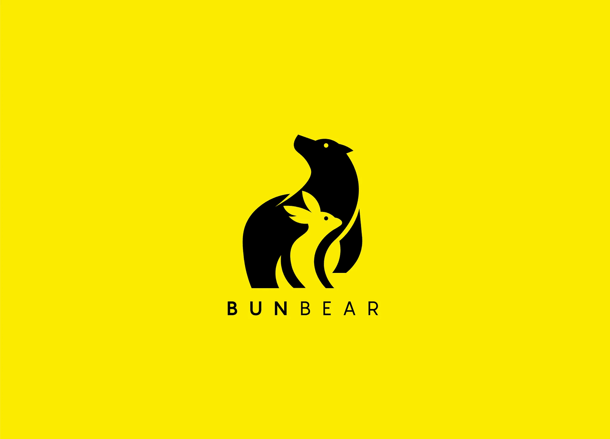 A bunny and bear hidden meaning logo