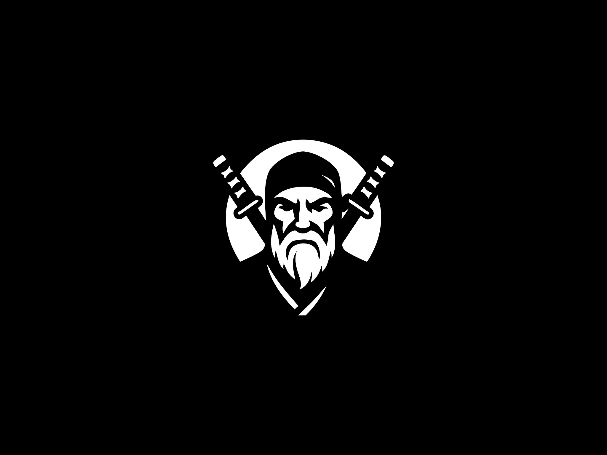 Elder Samurai negative space logo
