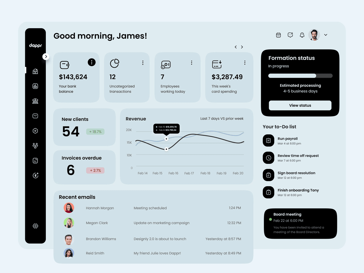 A finance dashboard design