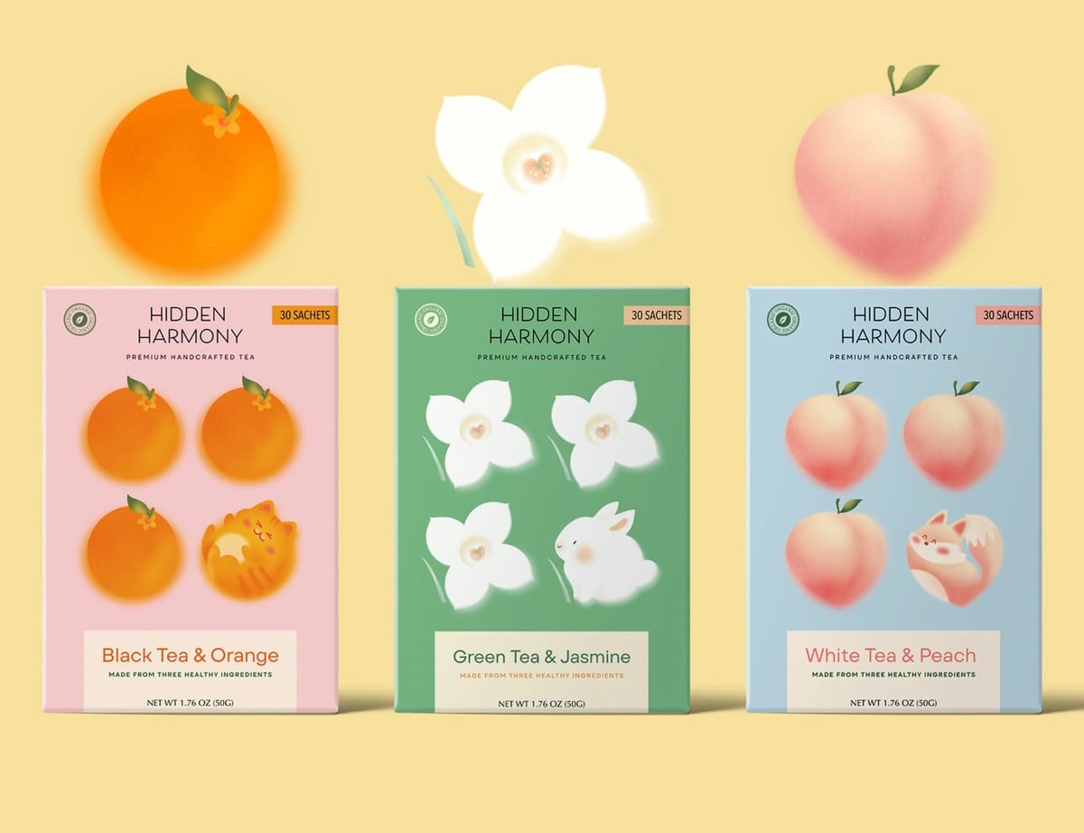 A hidden harmony tea packaging designs