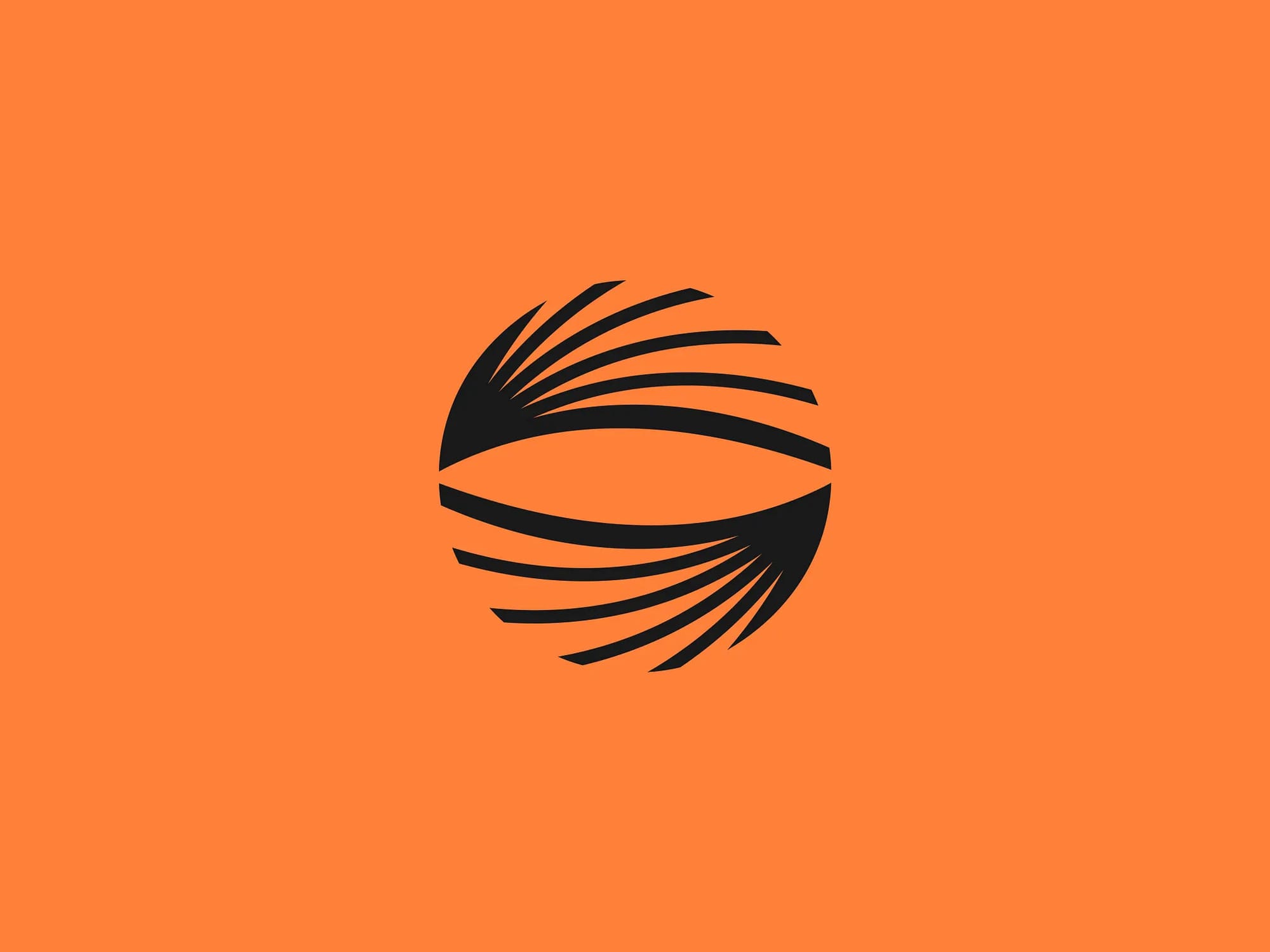 A minimalist wings circle negative space logo