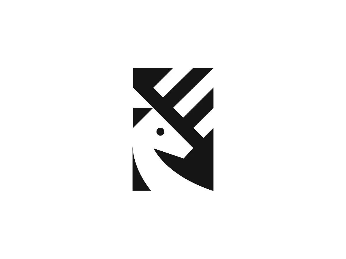 A deer negative space logo design