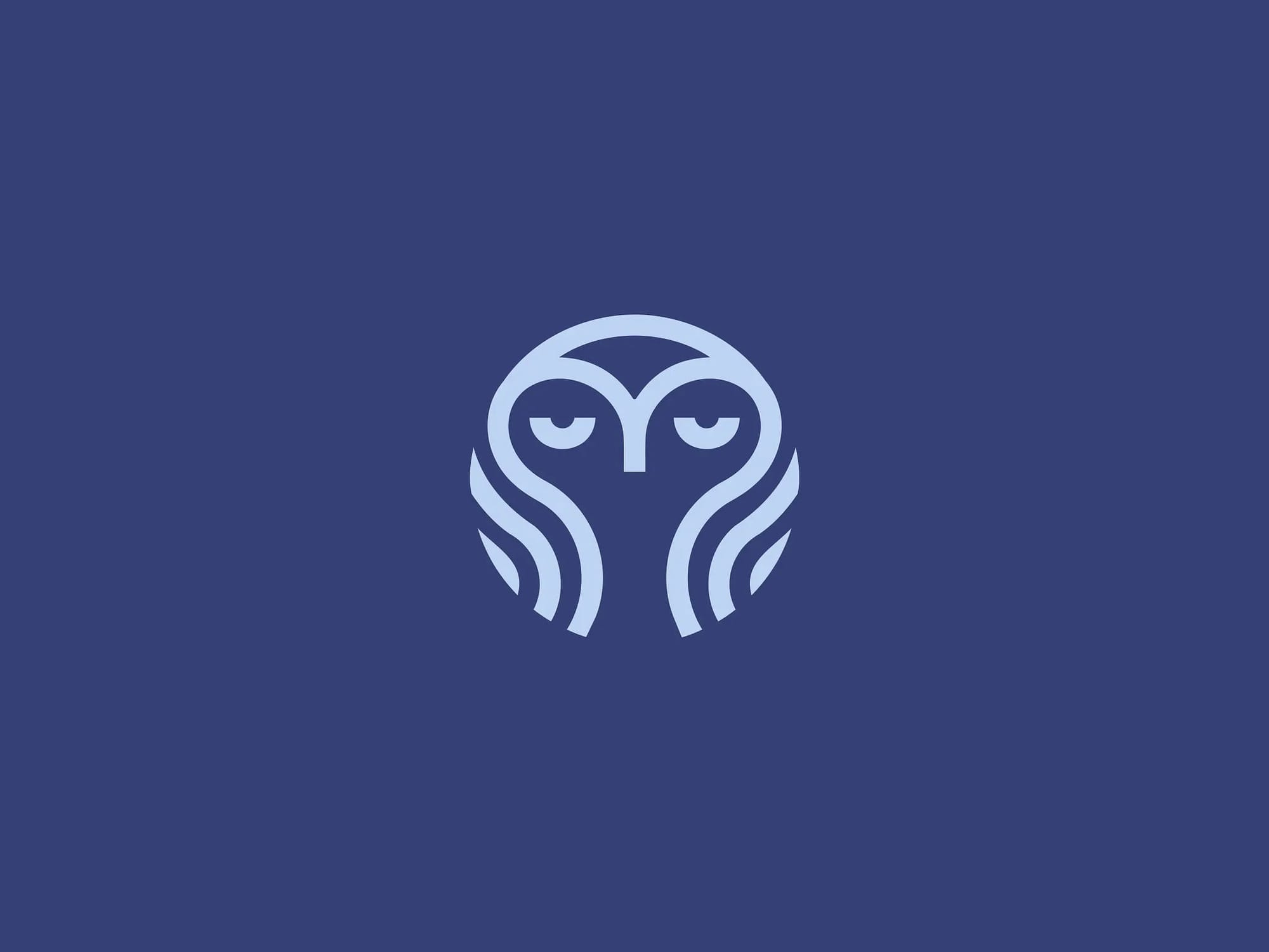 An owl negative logo design