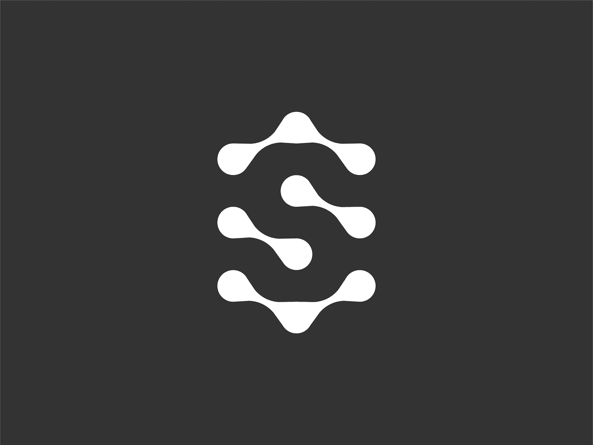 S letter negative space logo design