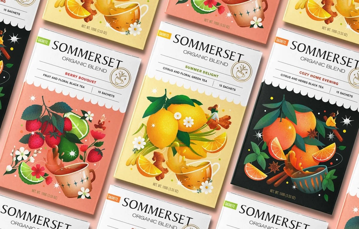 A tea illustrated packaging