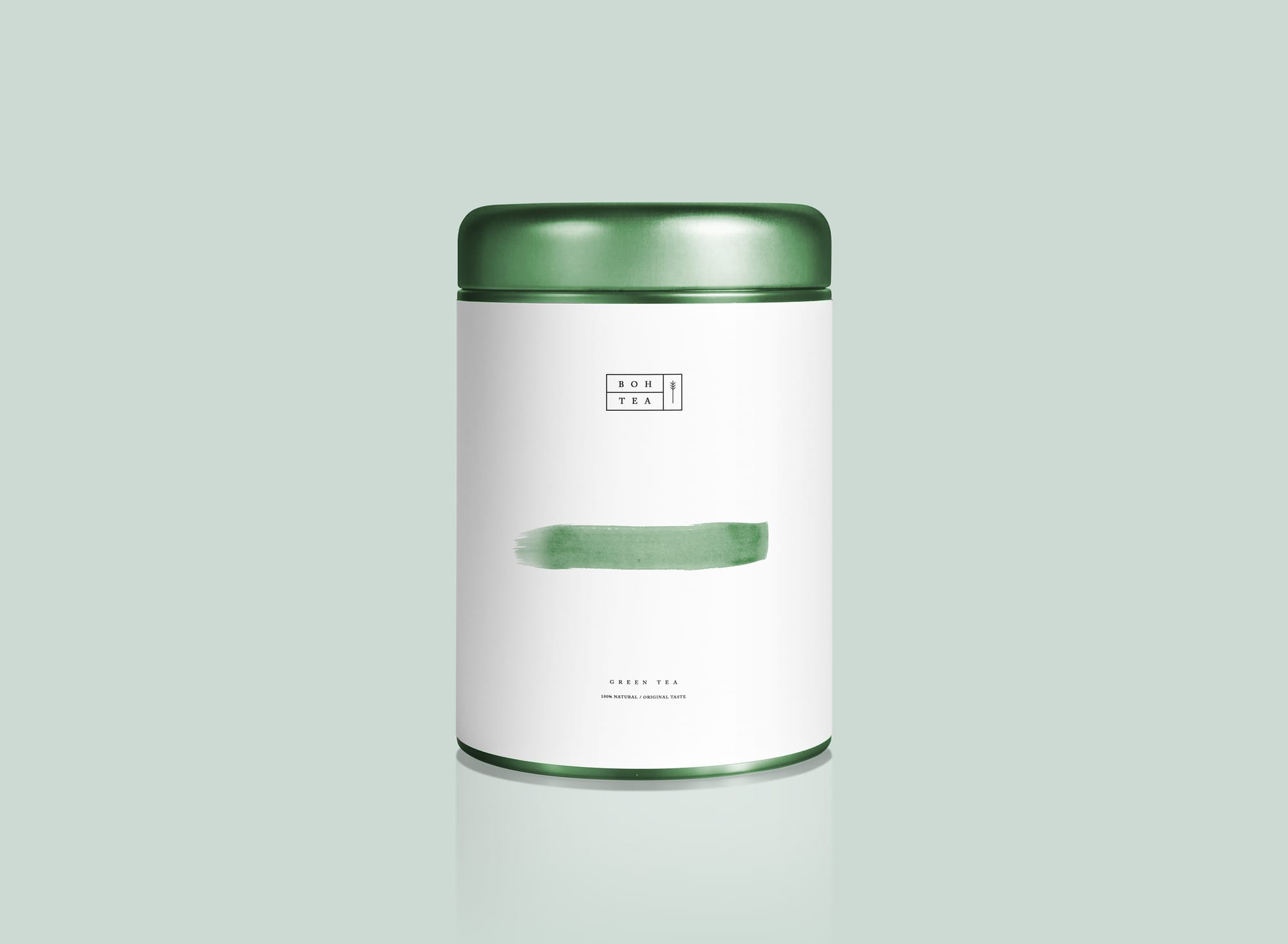 A minimal Boh tea packaging design