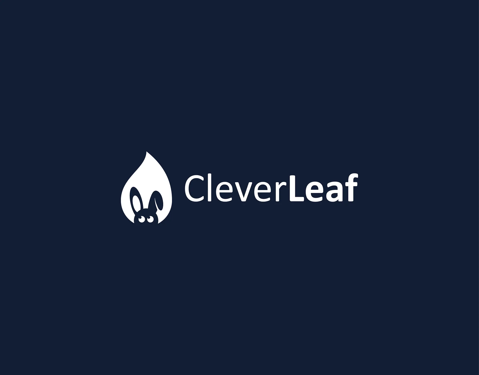 A clever leaf negative space logo