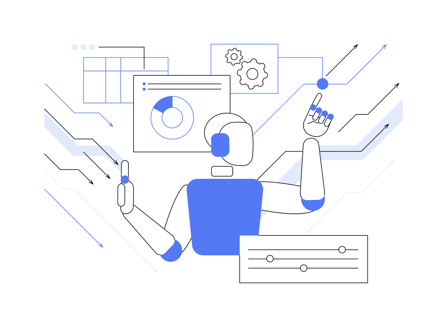 A robot creating layouts