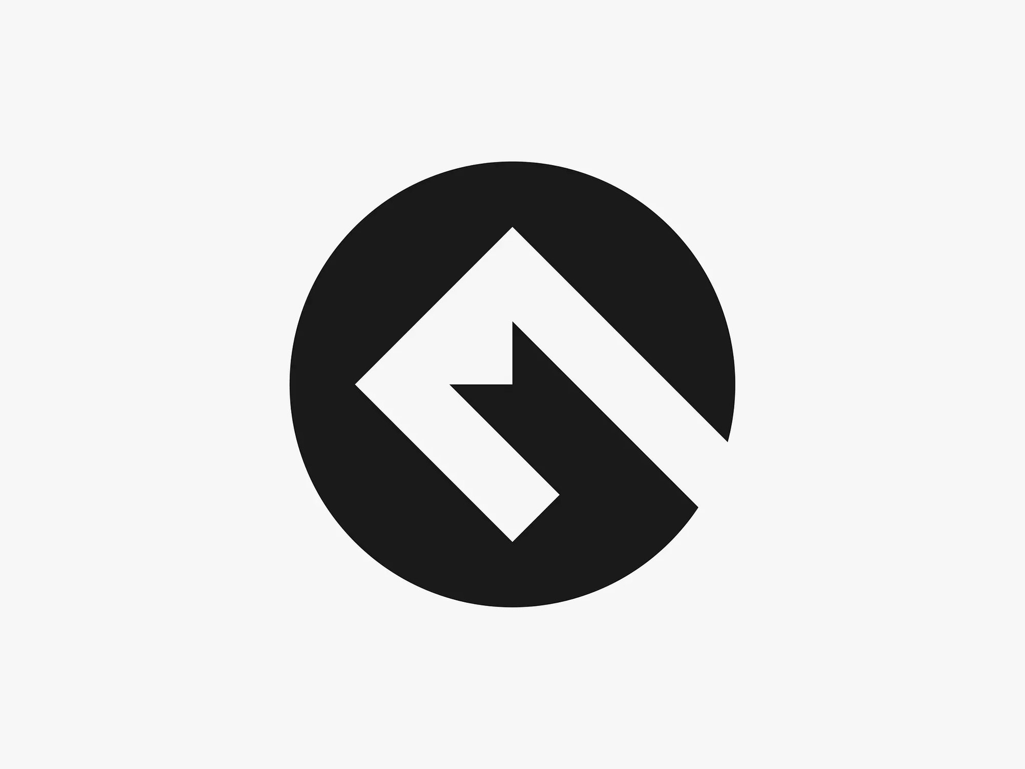 A GM negative space logo design