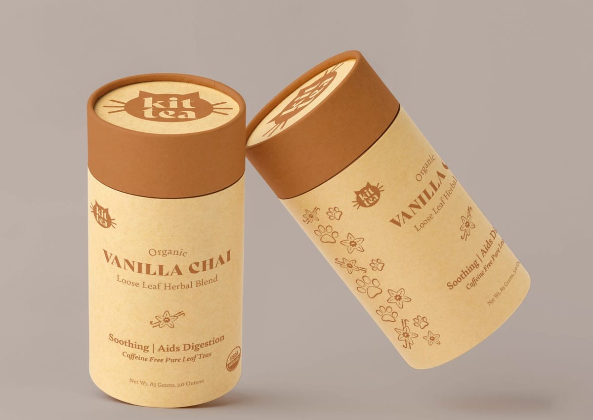 Kraft paper tube tea packaging design