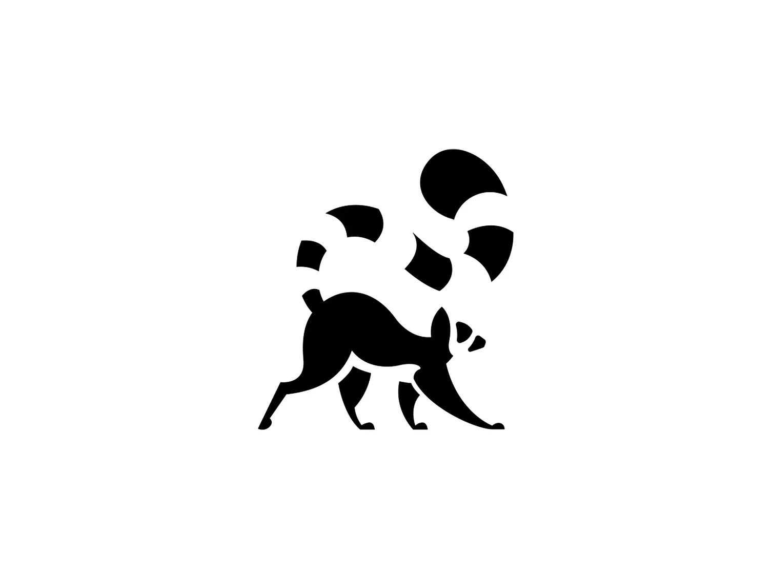 A lemur negative space logo design