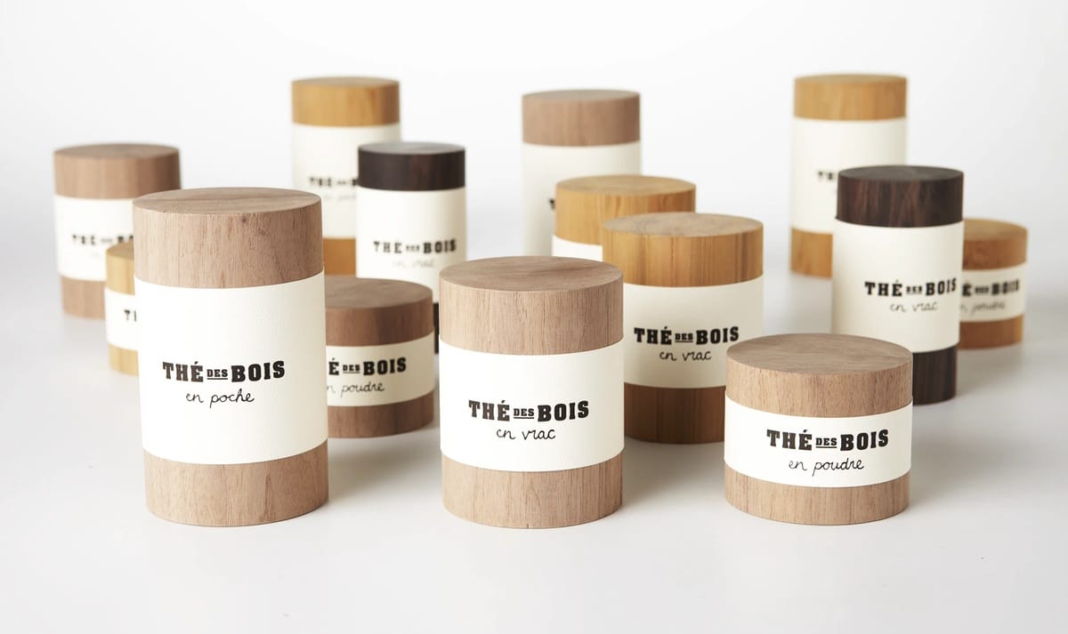 A natural wood packaging tea design