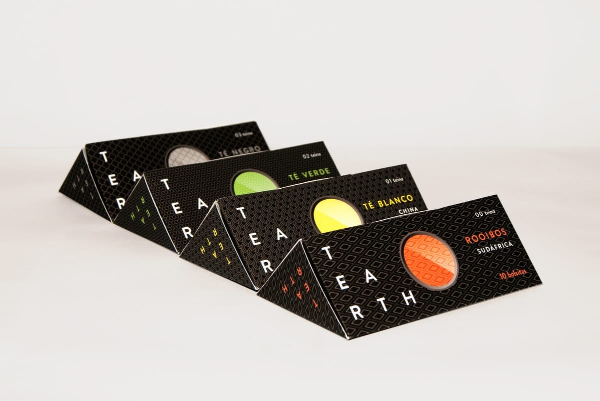 A triangle tea packaging