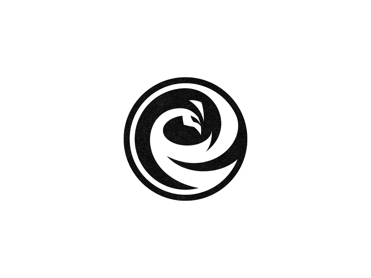 A peacock negative space logo design