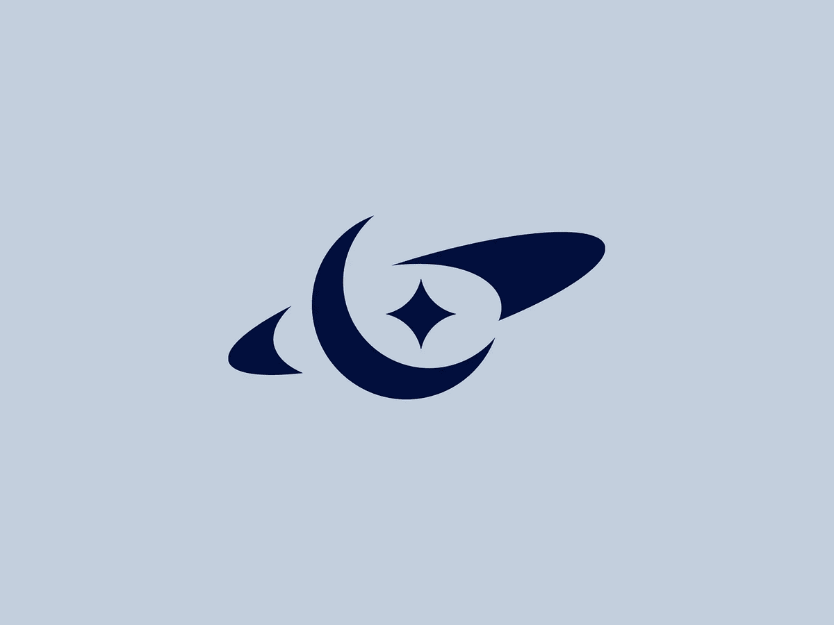 Planet negative space logo design