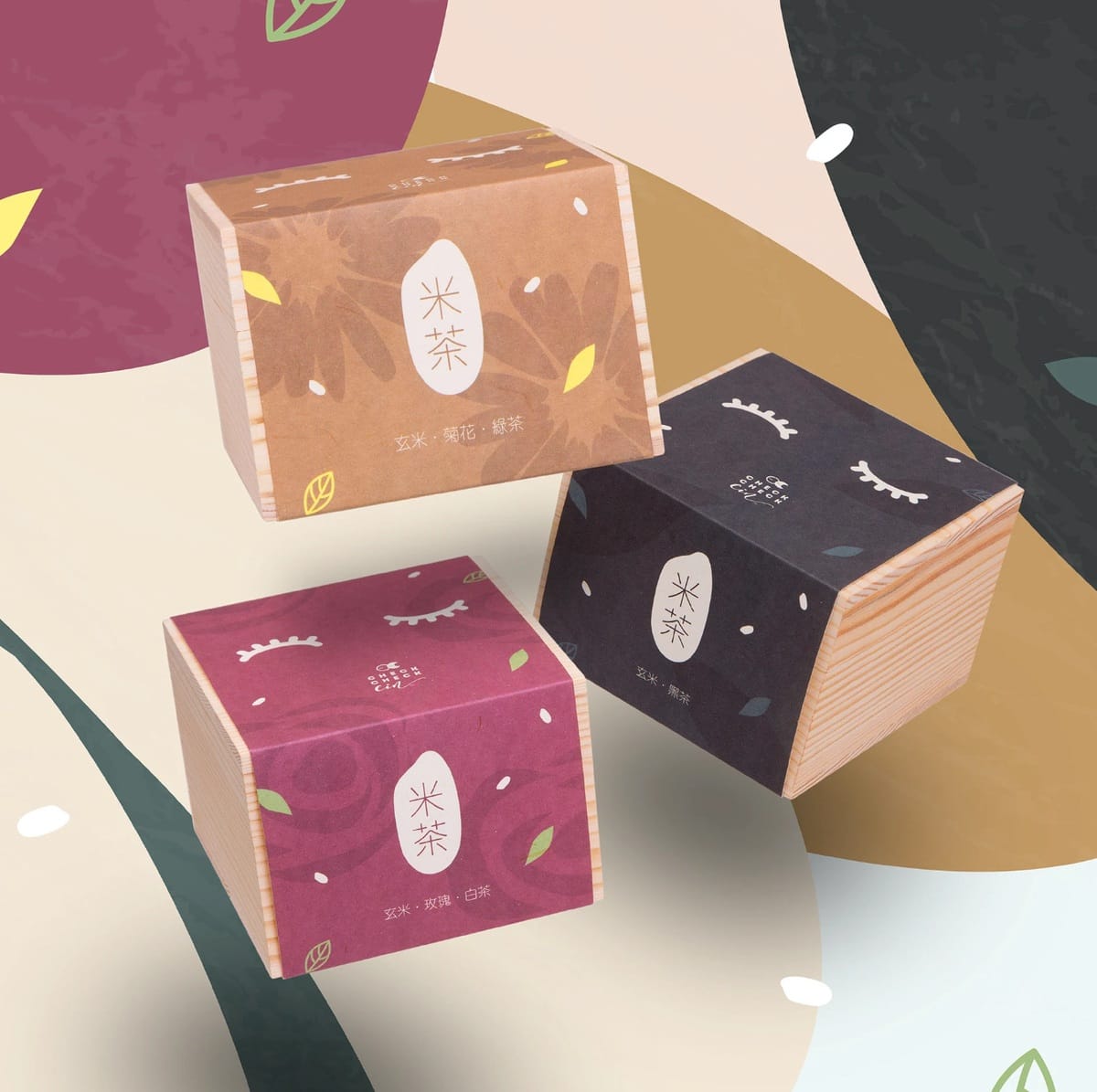 A square wood style tea packaging