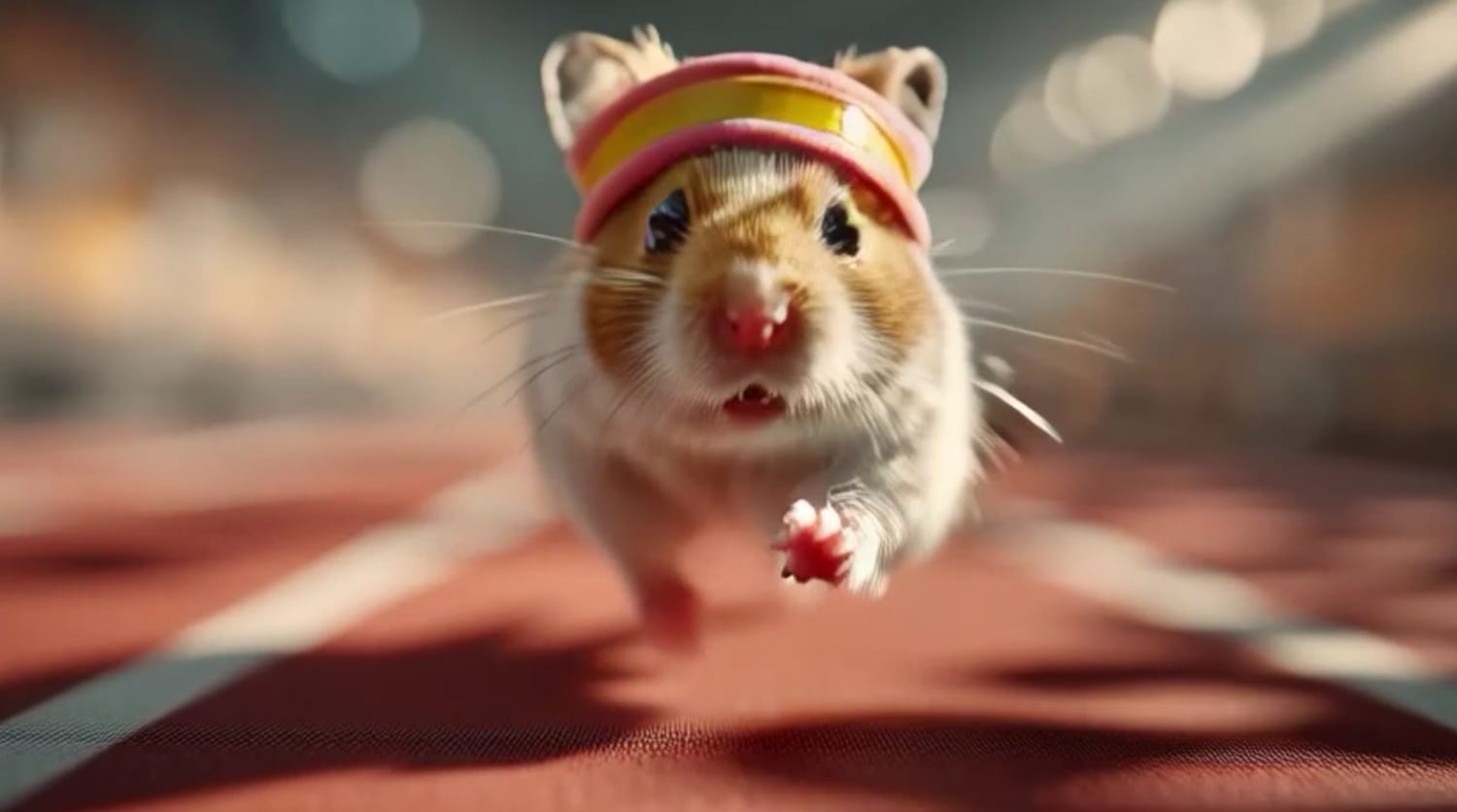 A hamster running video